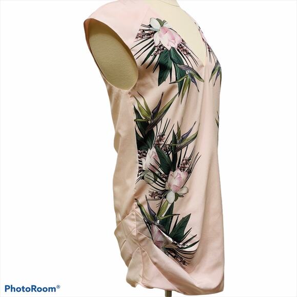 Stylestalker Dress Desert Flower Pink Mini Dress Asymmetrical Hem Medium - Picture 4 of 11